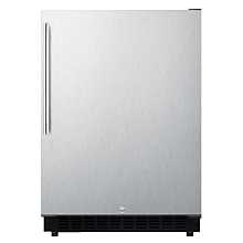SUMMIT 24'' AL54SSHV Stainless Steel Door All-Refrigerator with Black Cabinet
