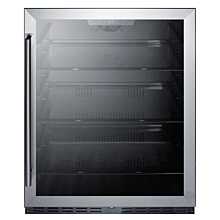 SUMMIT 24'' AL57GCSS Glass Door All-Refrigerator with Stainless Steel Cabinet