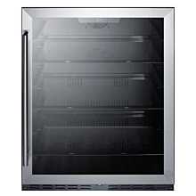 SUMMIT 24'' AL57G Glass Door All-Refrigerator with Black Cabinet