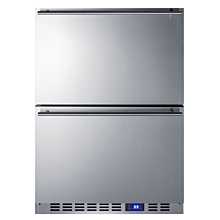 SUMMIT 24'' FF642D Stainless Steel/Panel-Ready Door All-Refrigerator with Stainless Steel Cabinet