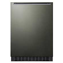 SUMMIT 24'' FF64BXKSHH Black Stainless Steel Door All-Refrigerator with Black Cabinet