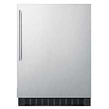 SUMMIT 24'' FF64BXSSHV Stainless Steel Door All-Refrigerator with Black Cabinet