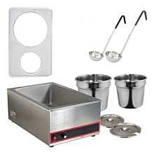 Global GLSW2 Soup Warmer Set and Replacement Adaptor and Inset Pot