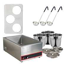 Global GLSW3 Soup Warmer Set and Replacement Adaptor and Inset Pot