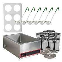 Global GLSW6 Soup Warmer Set and Replacement Adaptor and Inset Pot