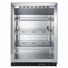 SUMMIT 24" SCR610BLCSS Glass Door Commercial Beverage Center with Stainless Steel Exterior