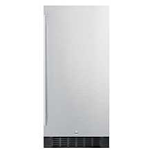 SUMMIT 15'' SPR316OS Stainless Steel Door Outdoor Refrigerator with Black Cabinet
