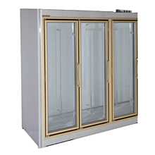 Universal ADM-3-R 78” Stainless Steel Three Swing Glass Door Remote Merchandiser Refrigerator