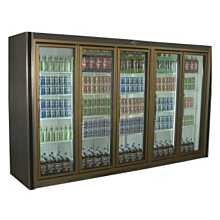 Universal ADM-5-R 126” Stainless Steel Five Swing Glass Door Remote Merchandiser Refrigerator