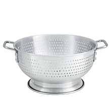 Winco ALO-11BH 11 Qt. Aluminum Colander with Base and Handles