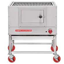 American Range AMSQ-30-NG 30" Natural Gas Mesquite Wood-Fired CharBroiler - 30,000 BTU with optional stand and casters