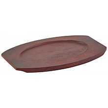 Winco APL-10UL Oval 10" Wood Sizzler Platter Underliner For APL-10