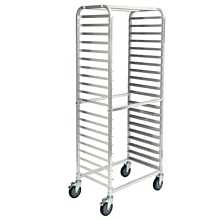 Winco AWRS-20BK 70 1/4" x 29" x 18" Aluminum 20-Tier Side-Load Sheet Pan Rack with Brakes