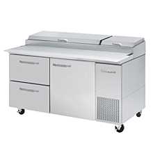 Blue Air BAPP67-D2L-HC 67" Refrigerated Pizza Prep Table with 2 Left Drawers - 20.2 Cu. Ft.