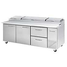 Blue Air BAPP93-D2R-HC 93" Refrigerated Pizza Prep Table with 2 Doors & 2 Right Drawers - 30.8 Cu. Ft.