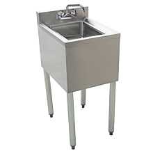 Prepline Stainless Steel 1 Bowl Underbar Hand Sink with Faucet- 14" x 18"