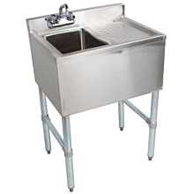 Single Compartment Bar Sink, drainboard right