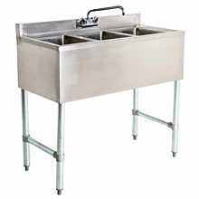 3 Compartment bar sink