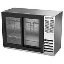 Beverage Air BB48HC-1-F-GS-S 48" Stainless Steel Two Sliding Glass Door Food Rated Back Bar Refrigerator