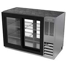 Beverage Air BB48HC-1-GS-F-PT-S 48" Pass-Thru Stainless Steel Two Sliding Glass Door Food Rated Back Bar Refrigerator