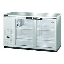 Hoshizaki BB59-G-S 59" Stainless Steel Back Bar Cooler with 2 Locking Swinging Glass Doors - 18 Cu. Ft.