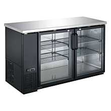 Universal BBCI-6024G 60" Black Glass Two Door 24" Depth Back Bar Refrigerator