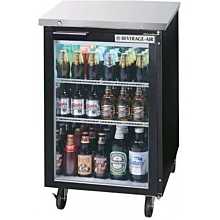Beverage-Air BB24HC-1-G-B 24 inch Black Back Bar Refrigerator with 1 Glass Door - 115V