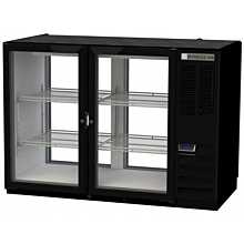 Beverage Air BB48HC-1-FG-PT-B 48" (2) Section Bar Pass Thru Refrigerator - Swinging Glass Doors, 115v