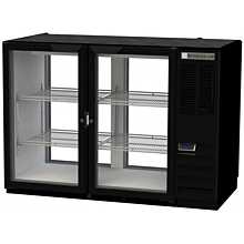 Beverage-Air BB48HC-1-G-PT-B 48 inch Black Glass Door Pass-Through Back Bar Refrigerator