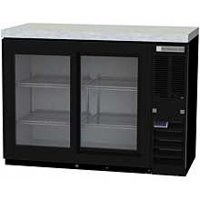 Beverage-Air BB48HC-1-GS-B-27 48 inch Black Back Bar Refrigerator with Sliding Glass Doors and Stainless Steel Top - 115V