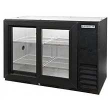 Beverage-Air BB48HC-1-GS-PT-B-27 48 inch Black Pass-Through Back Bar Refrigerator with Sliding Glass Doors and Stainless Steel Top - 115V