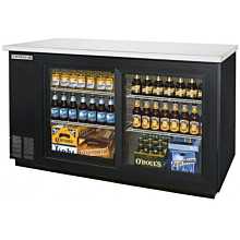 Beverage Air BB58HC-1-F-GS-B 59" (2) Section Bar Refrigerator - Sliding Glass Doors, 115v
