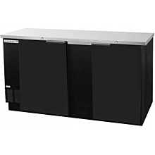 Beverage-Air BB68HC-1-F-B 68 inch Black Food Rated Solid Door Back Bar Cooler with Two Doors