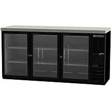 Beverage Air BB72HC-1-FG-B-27 72" (3) Section Bar Refrigerator - Swinging Glass Doors, 115v