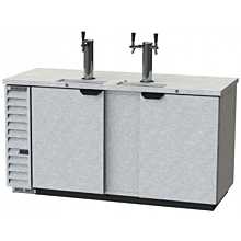 Beverage-Air DD68HC-1-C-S 2 Single Tap Club Top Kegerator Beer Dispenser - Stainless Steel Front, (3) 1/2 Keg Capacity