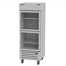 Beverage-Air HBR27HC-1-HG 1 Section Glass Half Door Bottom-Mounted Reach-In Refrigerator with LED Lighting - 27 Cu. Ft.