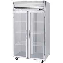 Beverage-Air HFPS2-1G Horizon Series 52 inch Glass Door All Stainless Steel Reach-In Freezer with LED Lighting