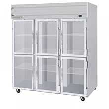 Beverage-Air HFPS3-5HG 3 Section Glass Half Door Reach-In Freezer - 74 cu. ft., Stainless Steel Exterior / Interior - Specification Series
