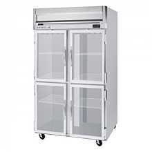 Beverage-Air HFS2-1HG 2 Section Glass Half Door Reach-In Freezer - 49 cu. ft., Stainless Steel Front, Gray Exterior, Stainless Steel Interior
