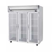 Beverage-Air HRP3-1G Horizon Series 78 inch Glass Door Reach-In Refrigerator with LED Lighting