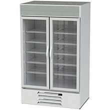 Beverage-Air MMR44HC-1-W MarketMax 47 inch White Two Section Glass Door Merchandiser Refrigerator - 45 cu. ft.