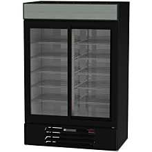 Beverage-Air MMR45HC-1-B MarketMax 52 inch Black Two Section Glass Door Merchandiser Refrigerator - 44 Cu. Ft.