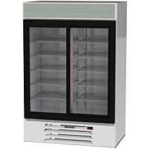 Beverage-Air MMR45HC-1-W MarketMax 52 inch White Two Section Glass Door Merchandiser Refrigerator - 44 Cu. Ft.