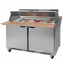 Beverage Air SPE48-18M-DS 48" Refrigerated Mega Top Sandwich Prep Table Dual Side