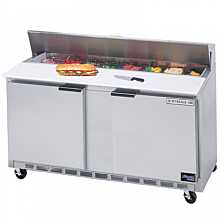 Beverage-Air SPE60-16 Elite Series 60 inch 2 Door Refrigerated Sandwich Prep Table