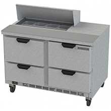 Beverage-Air SPED48HC-10C-4 48 inch 4 Drawer Cutting Top Refrigerated Sandwich Prep Table with 17 inch Wide Cutting Board
