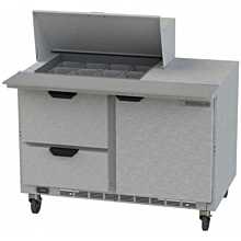 Beverage-Air SPED48HC-12M-2 48 inch 1 Door 2 Drawer Mega Top Refrigerated Sandwich Prep Table