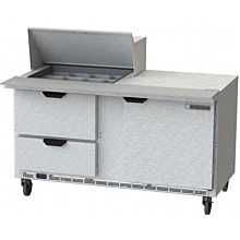 Beverage-Air SPED60HC-12M-2 60 inch 1 Door 2 Drawer Mega Top Refrigerated Sandwich Prep Table