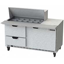 Beverage-Air SPED60HC-18M-2 60 inch 1 Door 2 Drawer Mega Top Refrigerated Sandwich Prep Table