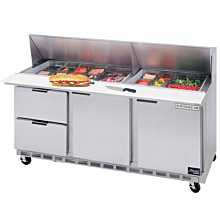 Beverage Air SPED72-18-2 72" Refrigerated Sandwich Prep Table